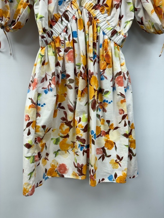 NWOT Abercrombie & Fitch Floral Puff Sleeve Plunge V-Neck Mini Dress Medium - Picture 6 of 11